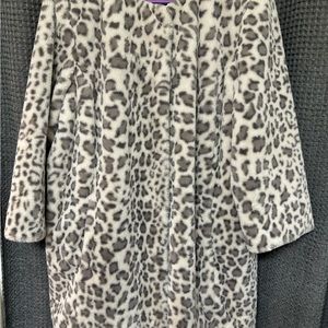 Leopard Print Faux Fur Coat
